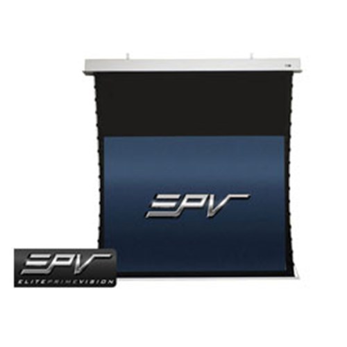 100" MOTORISED 4:3 PROJECTOR SCREEN WITH LONG LEADER  TENSIONED  AERIE TENSION