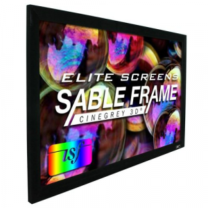 120" FIXED FRAME 16:9 SILVER PROJECTOR SCREEN  CINEGREY 3D - SABLE FRAME 3D